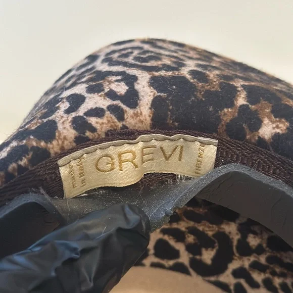 Grevi leopard Wool felt fedora Hat Women’s OS Made In Italy